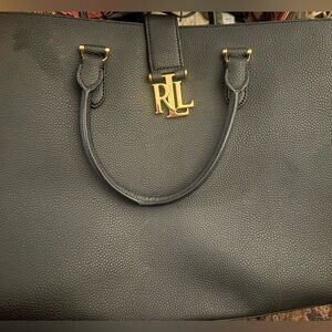 Ralph Lauren Black Tote with Gold Accents